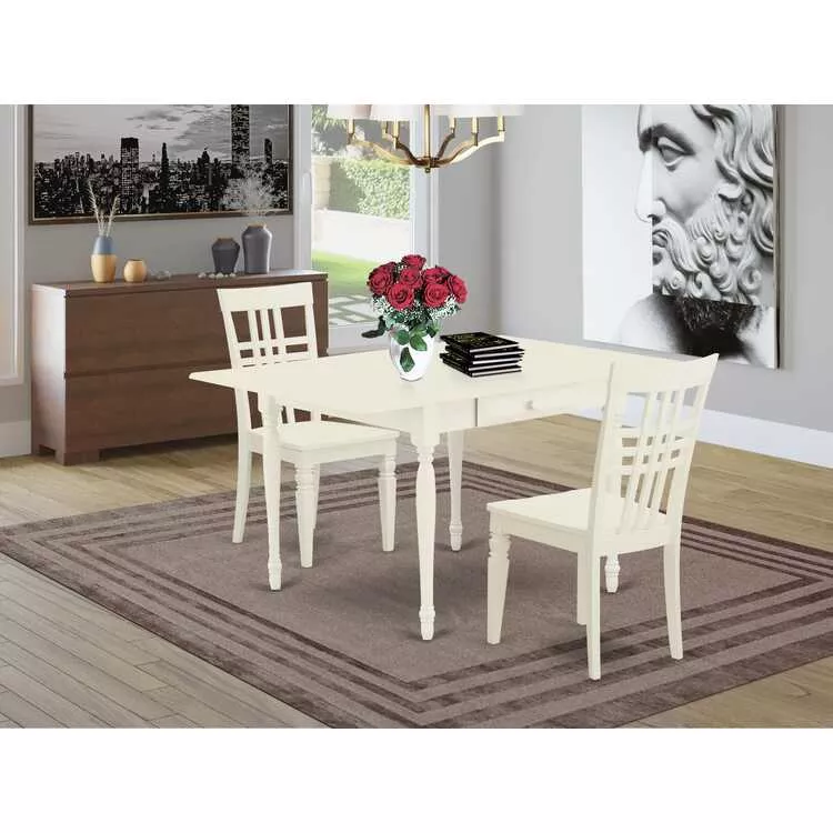 Durable Drop Leaf Wooden Dining Table Set
