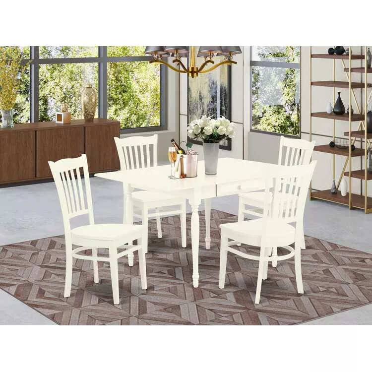 Durable Drop Leaf Wooden Kitchen Table Set