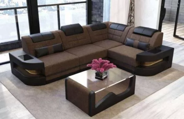 Dynamic L-Shaped Sectional Fabric Sofa