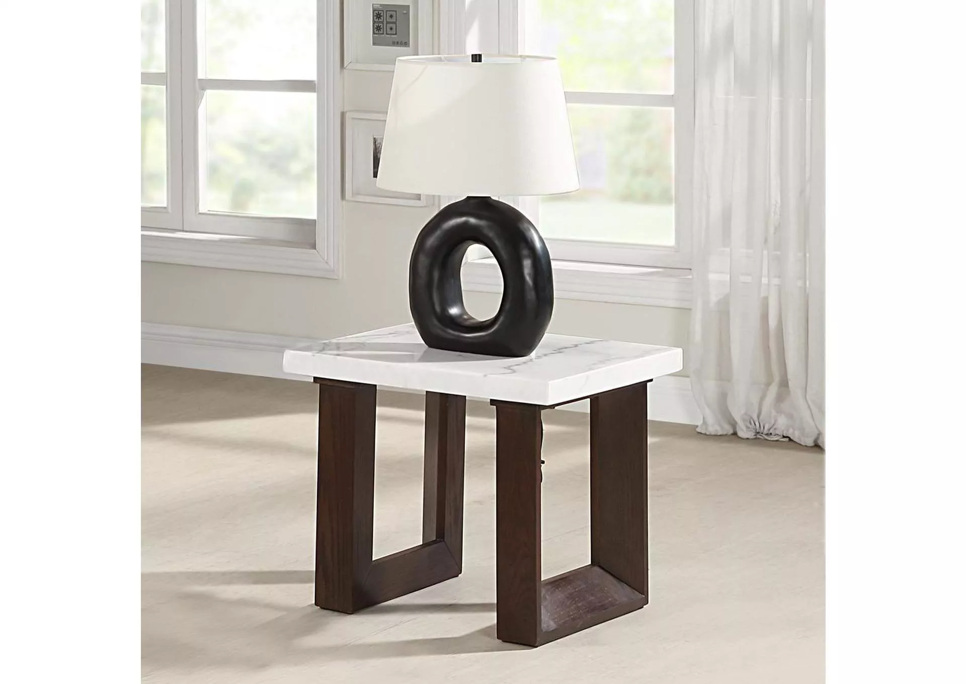 Edwyn End Table with Marble Top