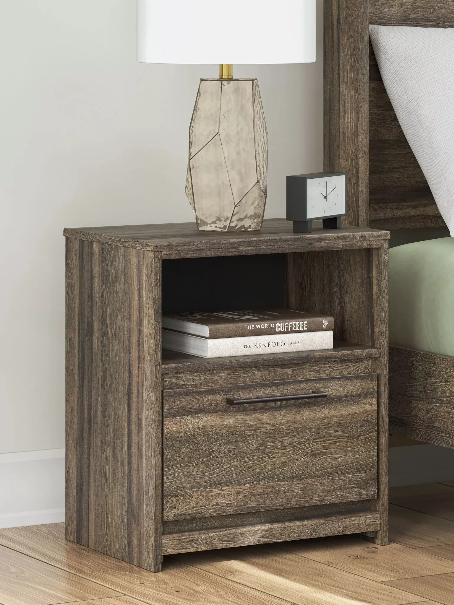 Elbrim - One Drawer Night Stand - Brown