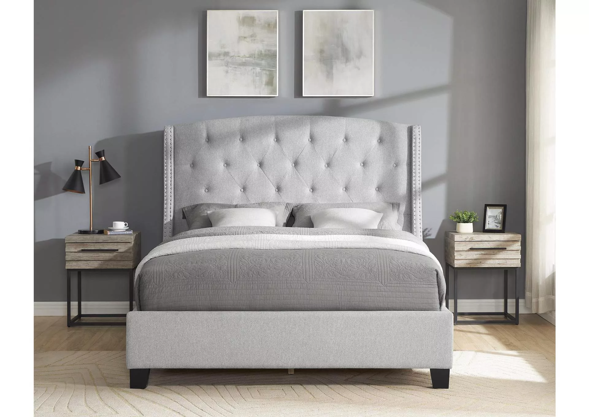 EVA KING BED - DOVE