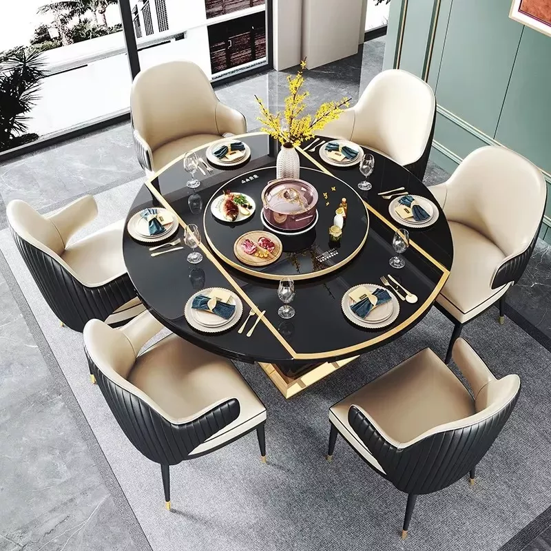 Extendable Glass Dining Table With Induction