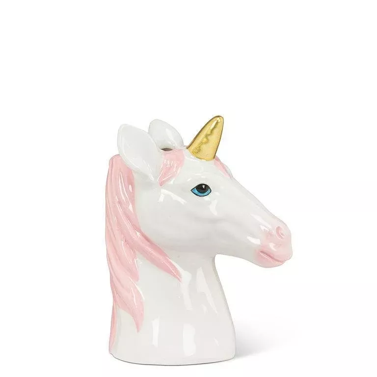 Fantasy Unicorn Head Bud Vase