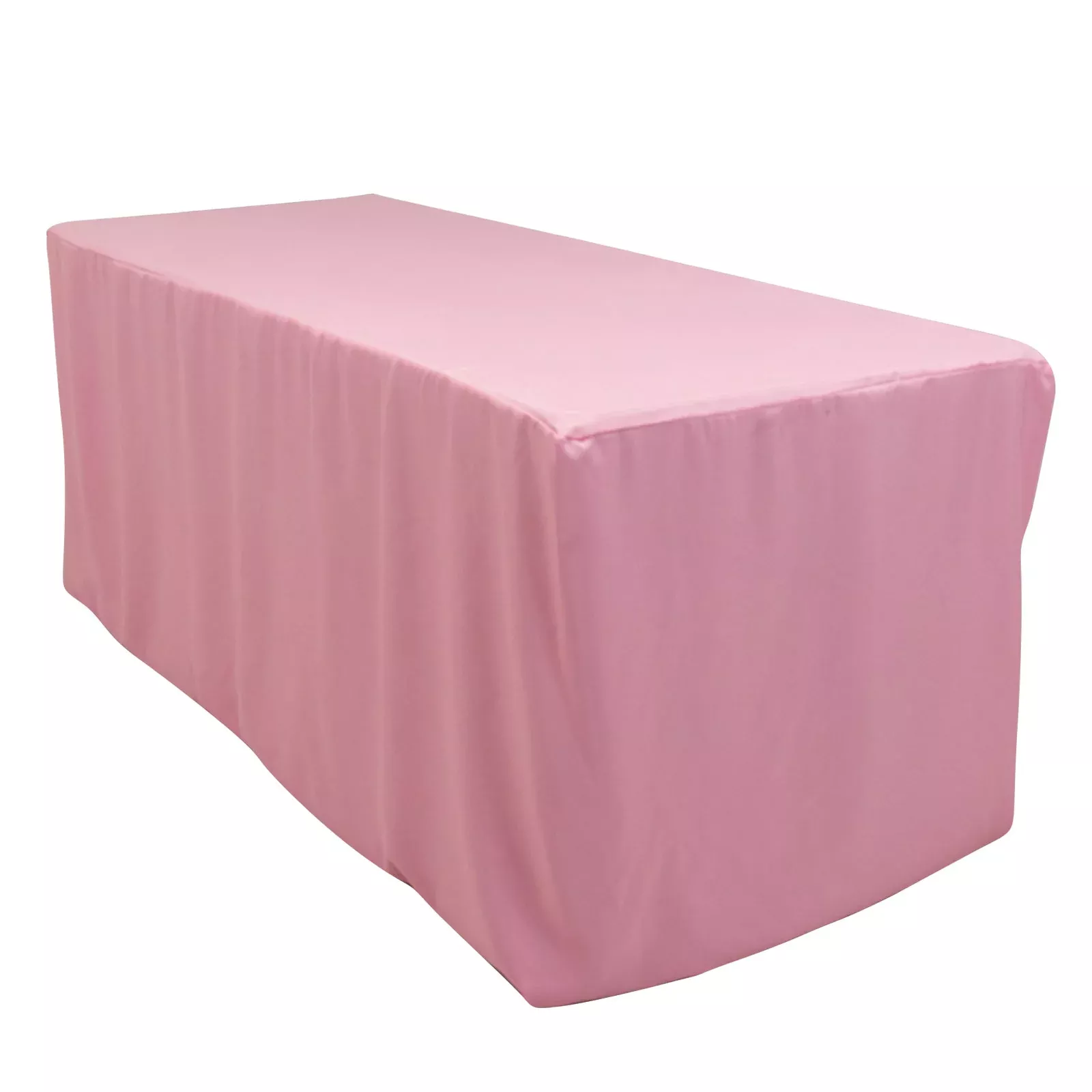 Fitted Polyester 72"x30" Rectangle Tablecloth Pink - Durable and Easy to Maintain Table Cover