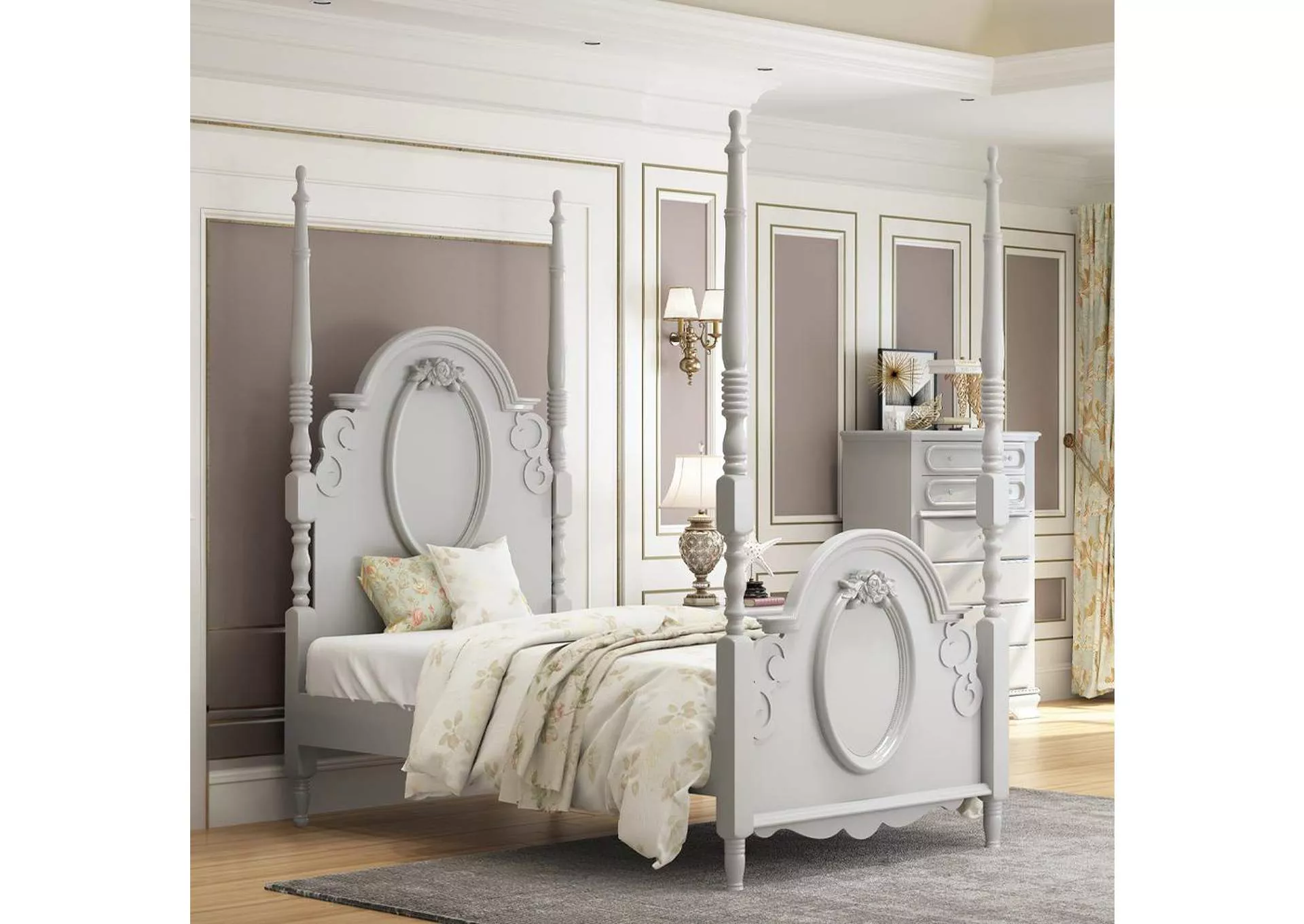 Flora Full Bed with Poster