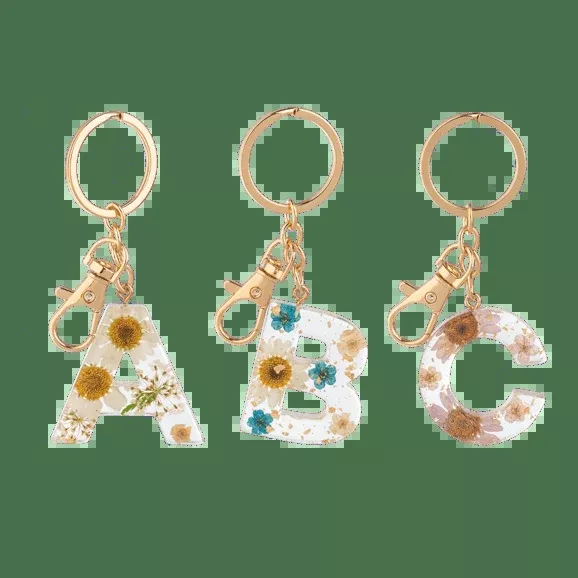 Floral Monogram Keychain