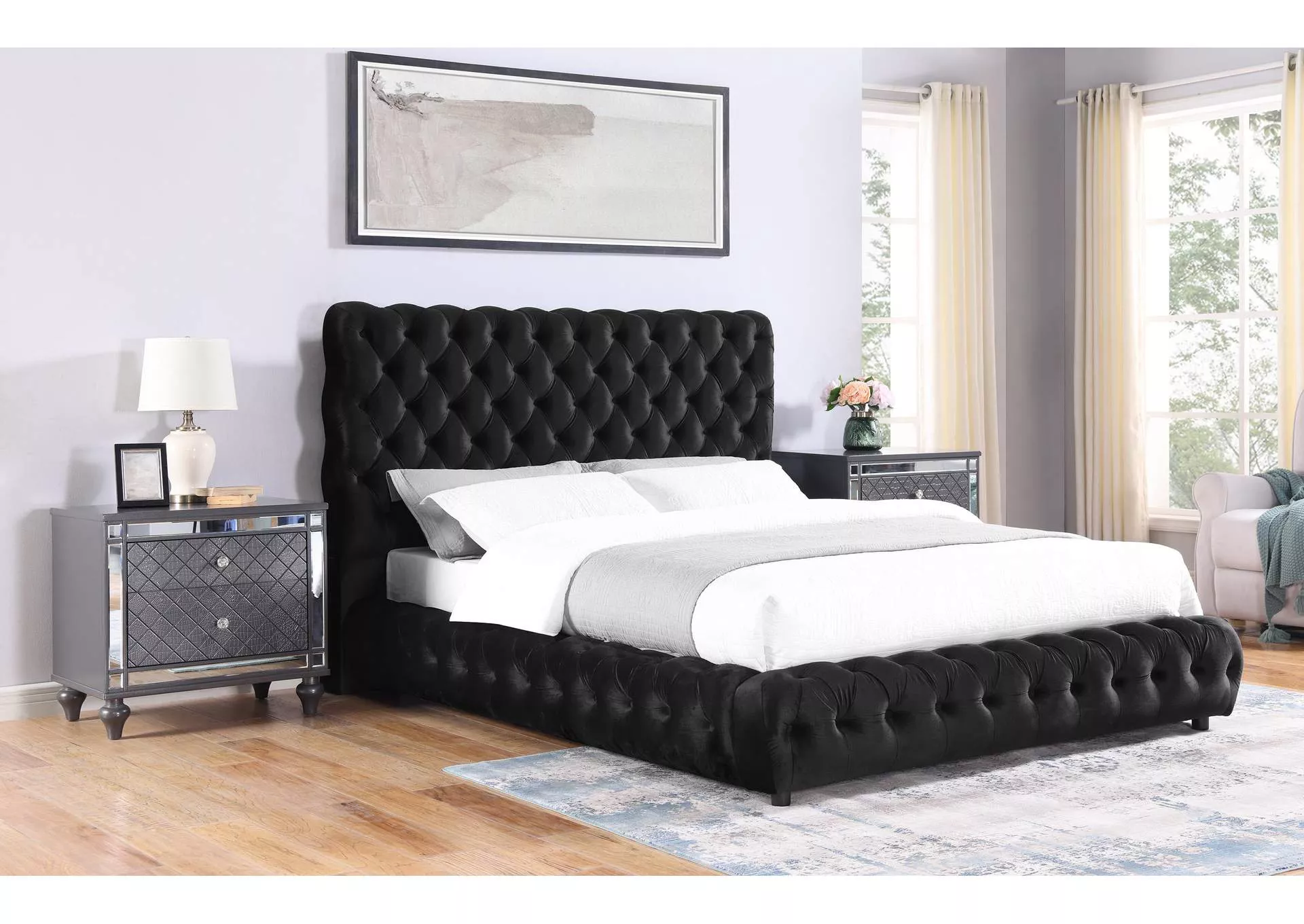 FLORY KING BED - BLACK