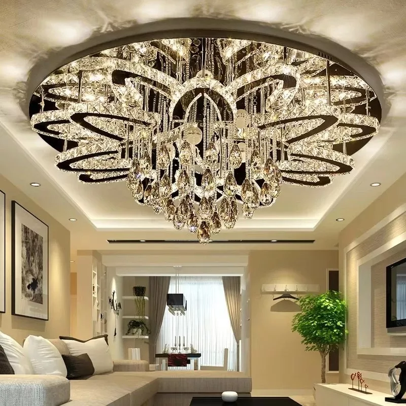 Flush Mounted Crystal LED Ring Ceiling Light