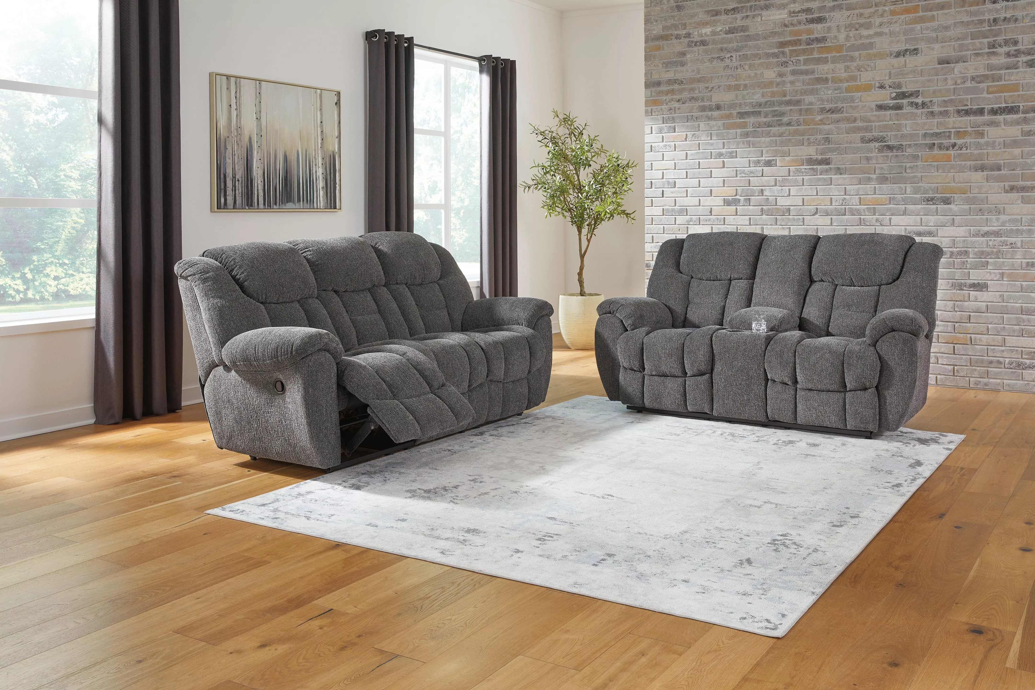 Foreside Reclining Sofa and Loveseat