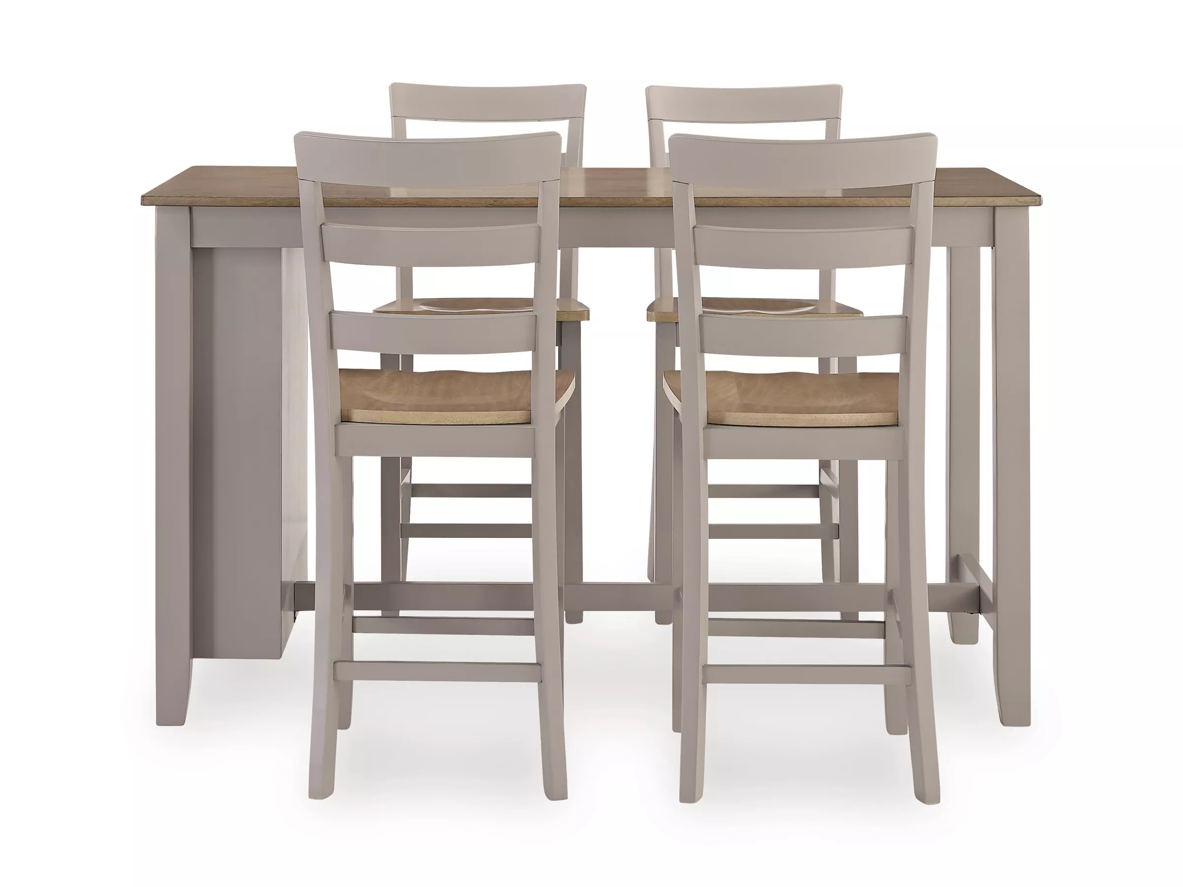 Gesthaven Gray Dining Table & 4 Barstools
