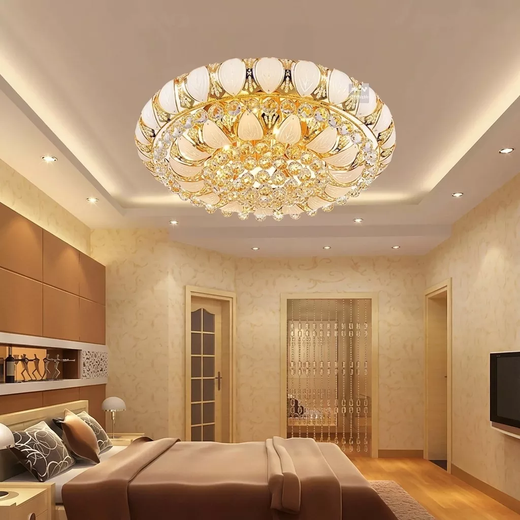 Glamorous Golden Flush Mounted Ceiling Light