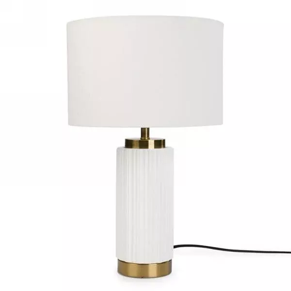 Gold & White Ridge Table Lamp