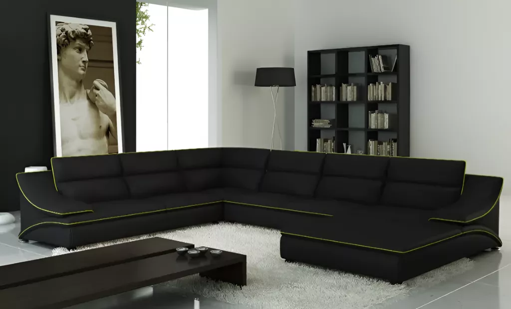 Graceful U-Shaped Leather Sectional Sofa