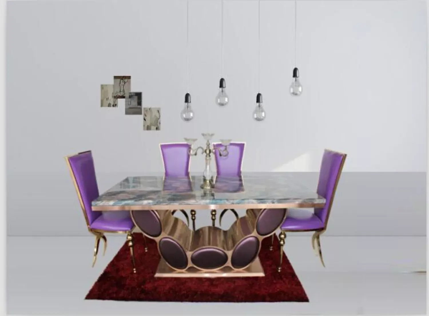 Great Quality Bright Marble Dining Table
