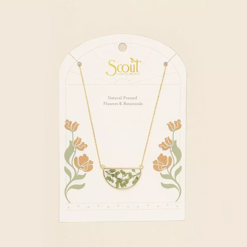 Green Peppergrass - Pressed Flower Necklace