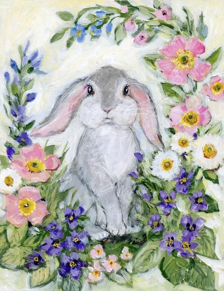 Grey Bunny With Floppy Ears