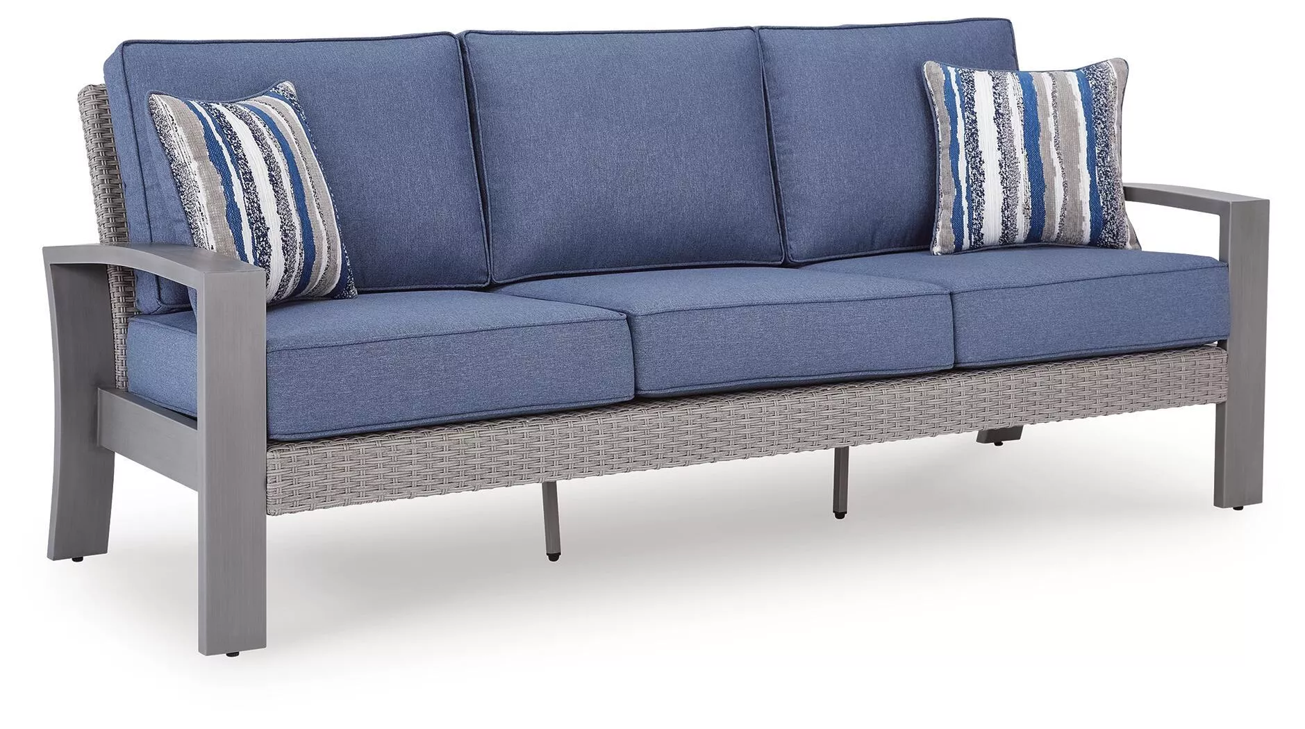 Half Moon Beach - Sofa With Cushion - Blue / Gray