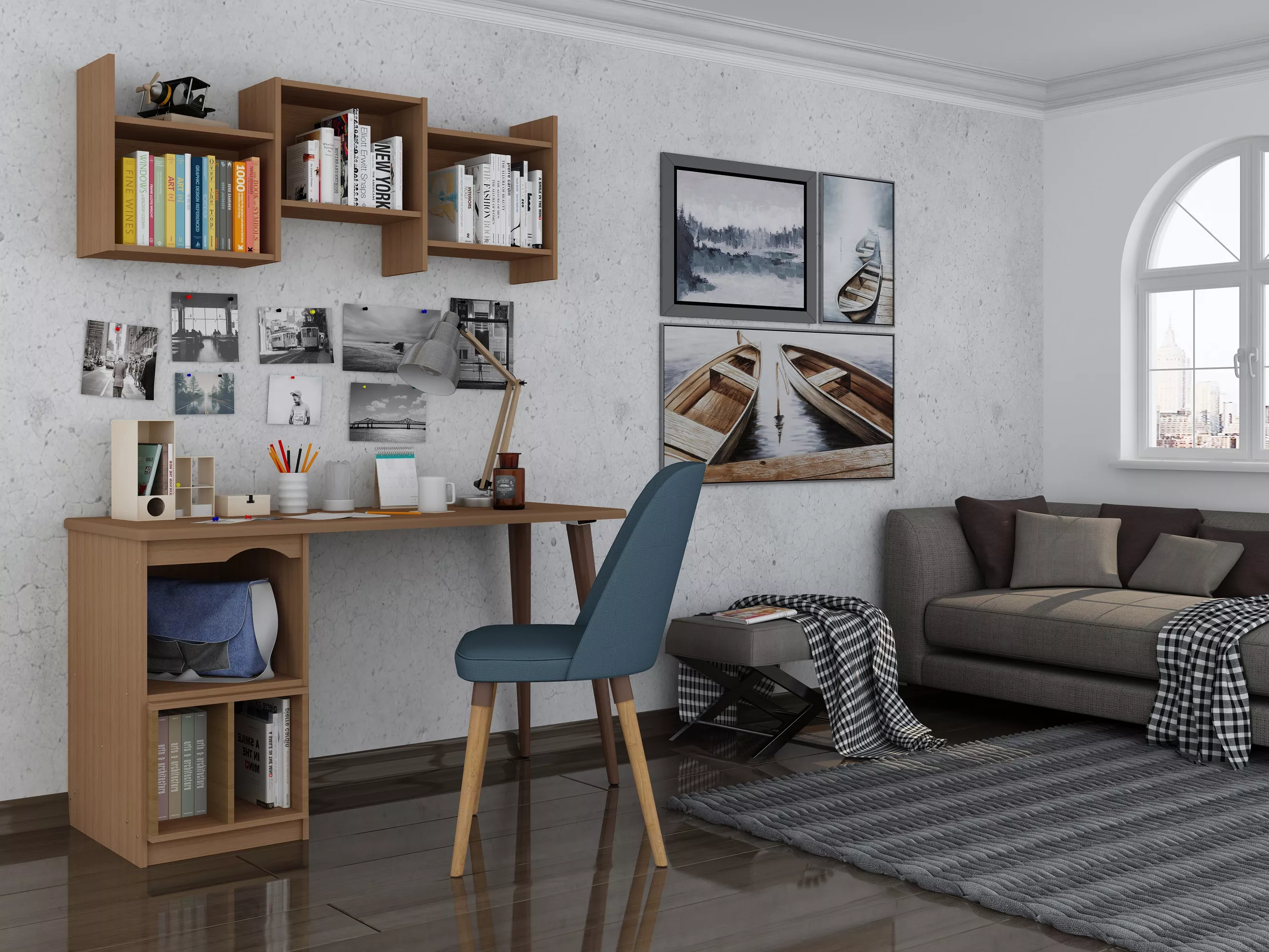 Hampton Brown Desk