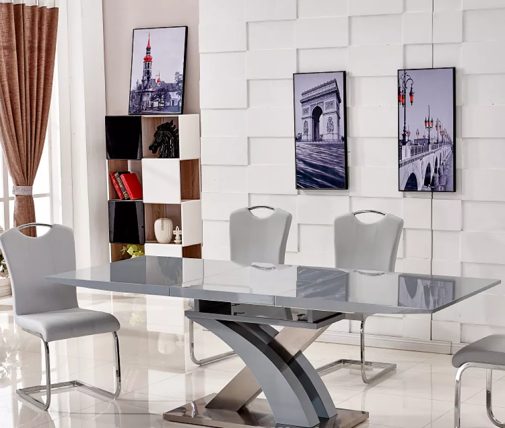 High Glossy Rectangle Multifunctional Extension Dining Table