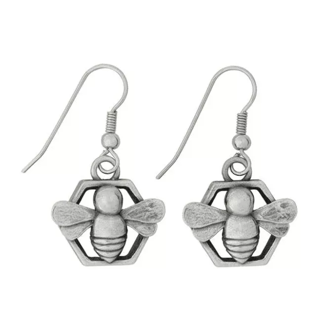 Honeycomb Bee Earrings