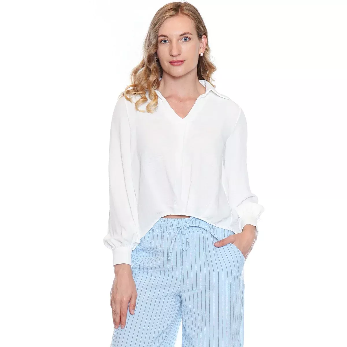 Hope Collared V-Neck Top