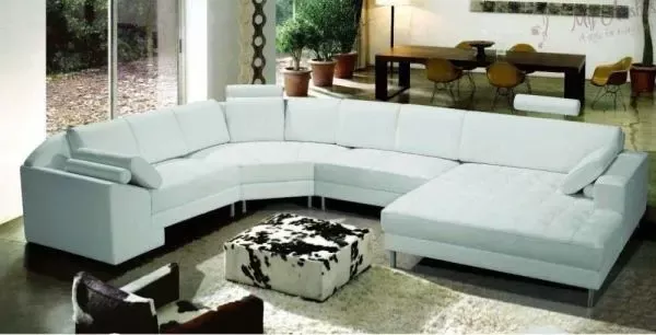 Integrated Chaise Leather Sofa Sectional