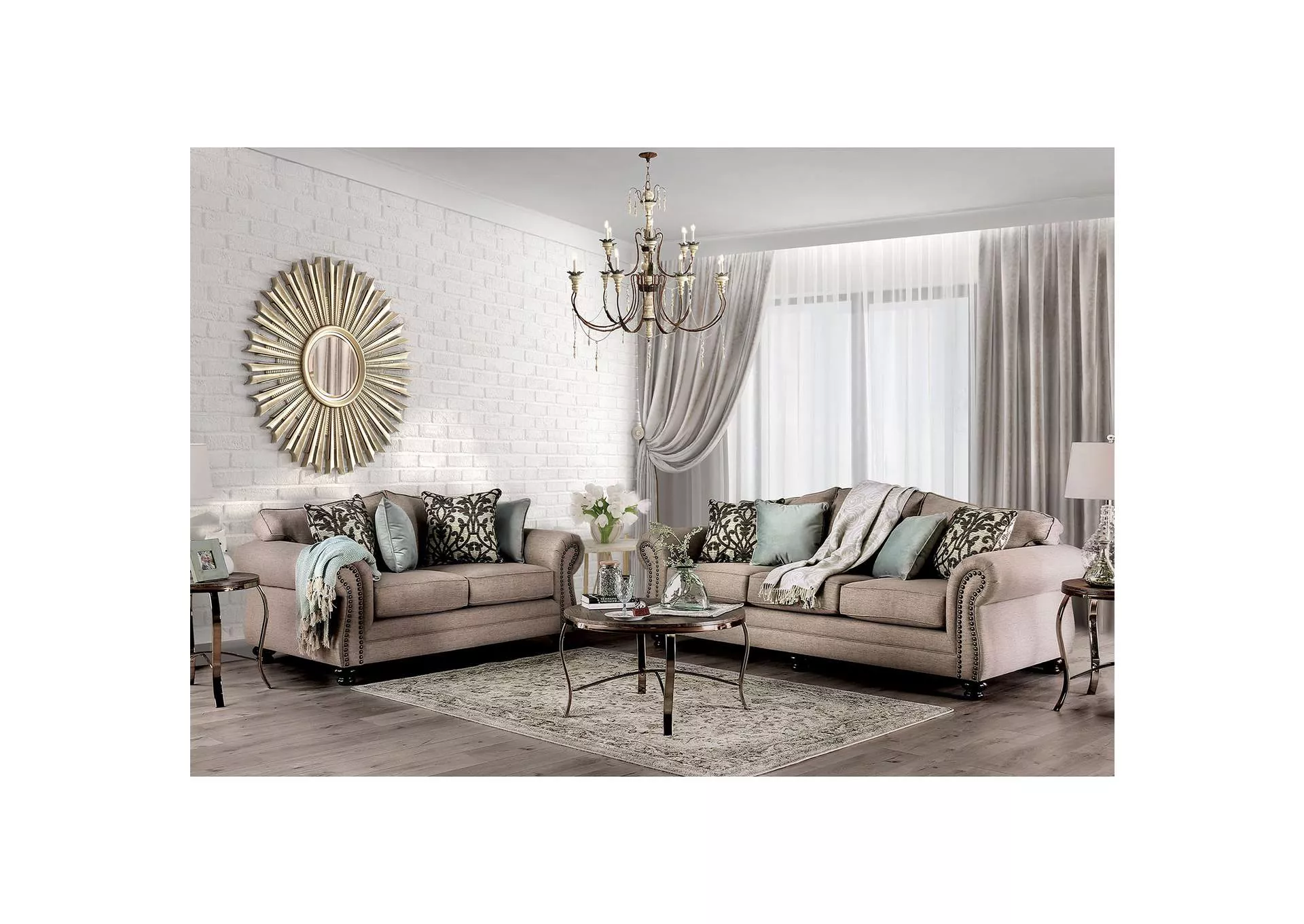 Jarauld Brown Sofa and Loveseat