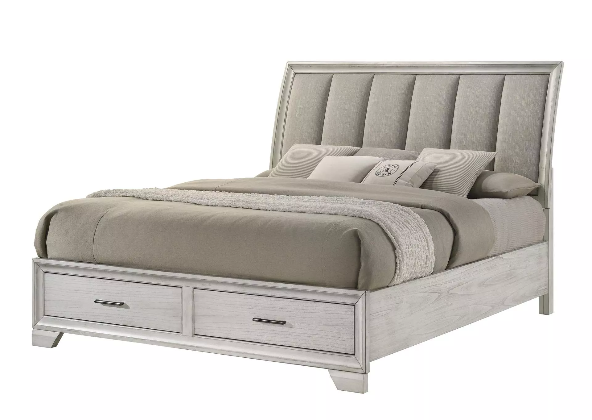 JAYMES KING BED - WHITE