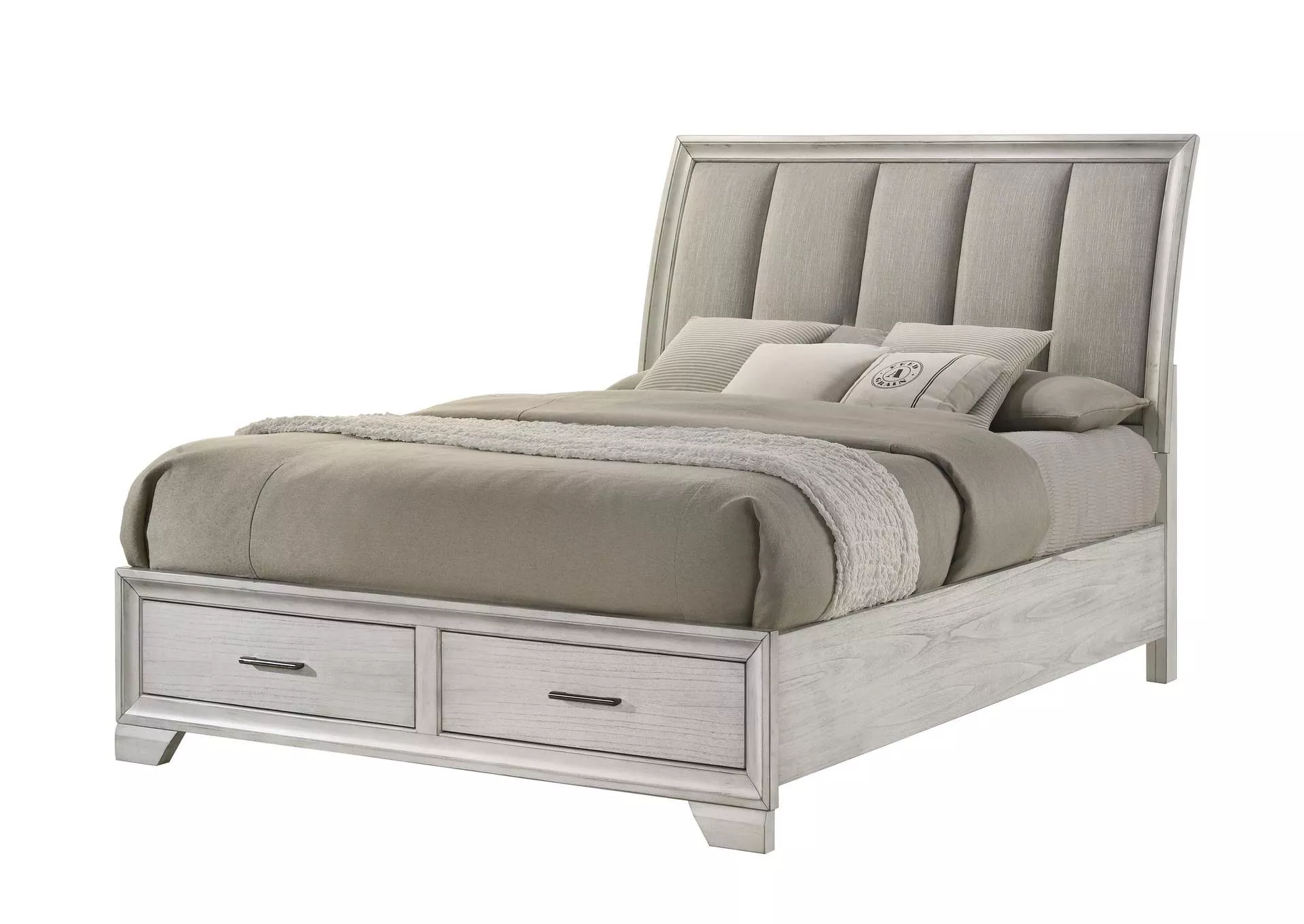 JAYMES QUEEN BED - WHITE