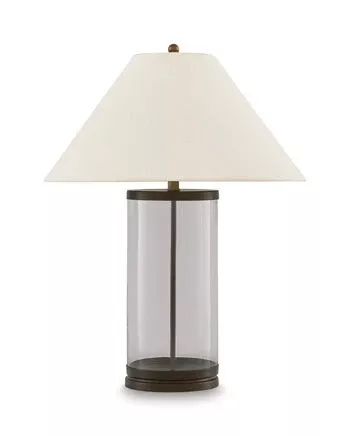 Junrow - Glass Table Lamp - Clear / Brown