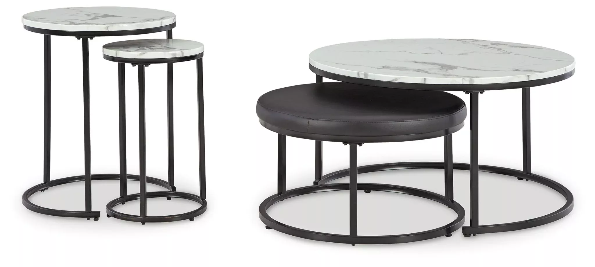 Jusmour - Occasional Nesting Table (Set of 4) - Black / White