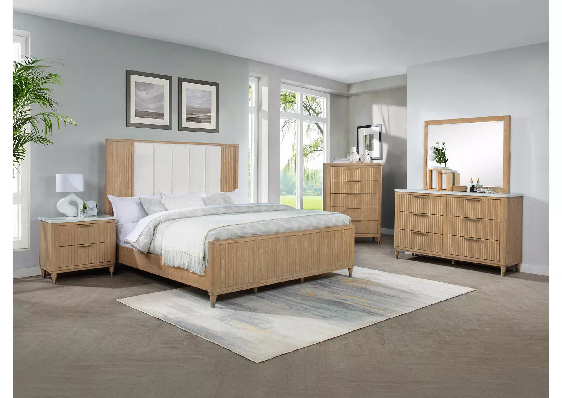 KARA QUEEN BED - NATURAL