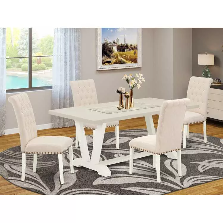 Kitchen Dining Set 5-Piece Dinette Furniture Rectangular Table