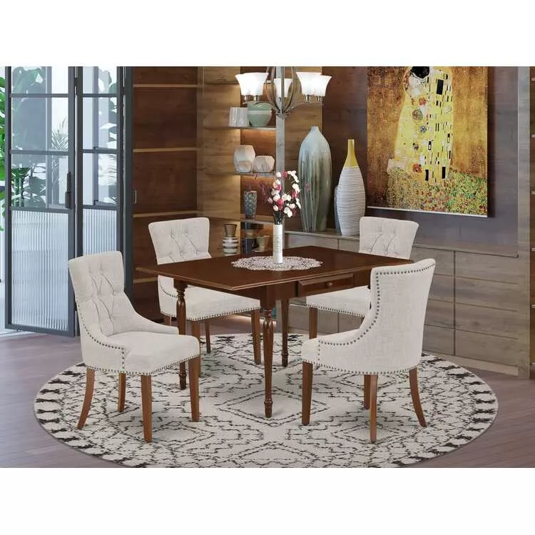 Kitchen Set with Drop Leaf Table and Parsons Chairs