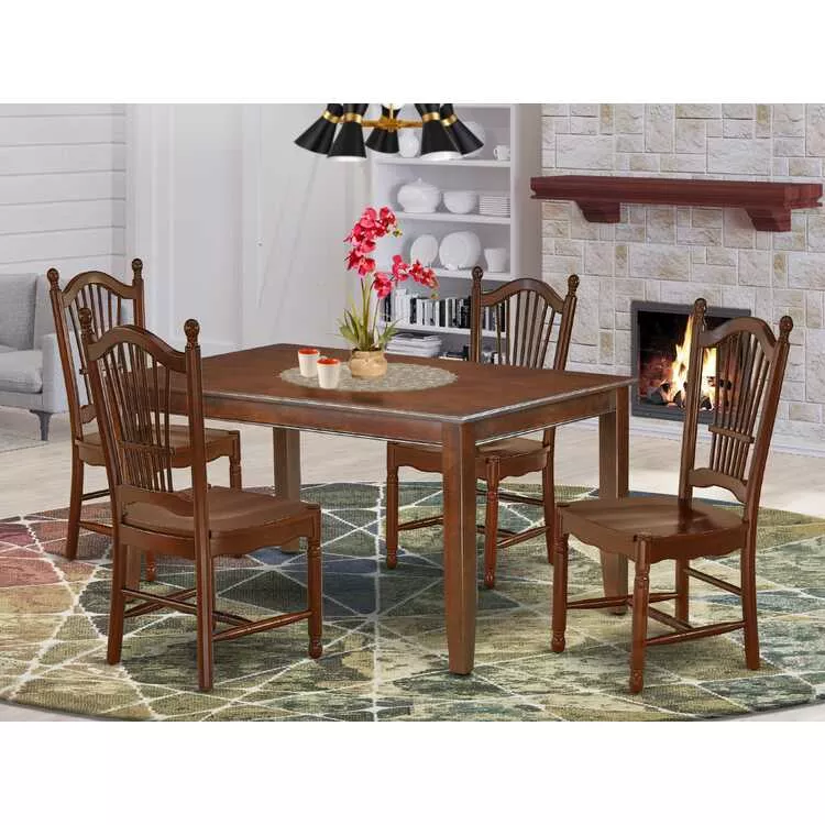 Kitchen Table Set for 4 - Mahogany Dining Set