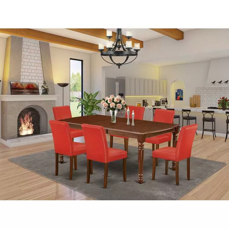 Kitchen Table Set with 6 Chairs - 42x72 Inch Rectangle Dining Set