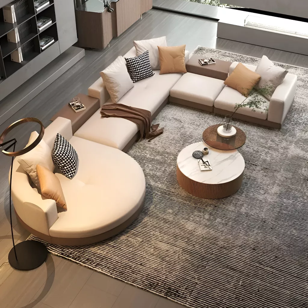 L-Shape Leather Sectional Sofa