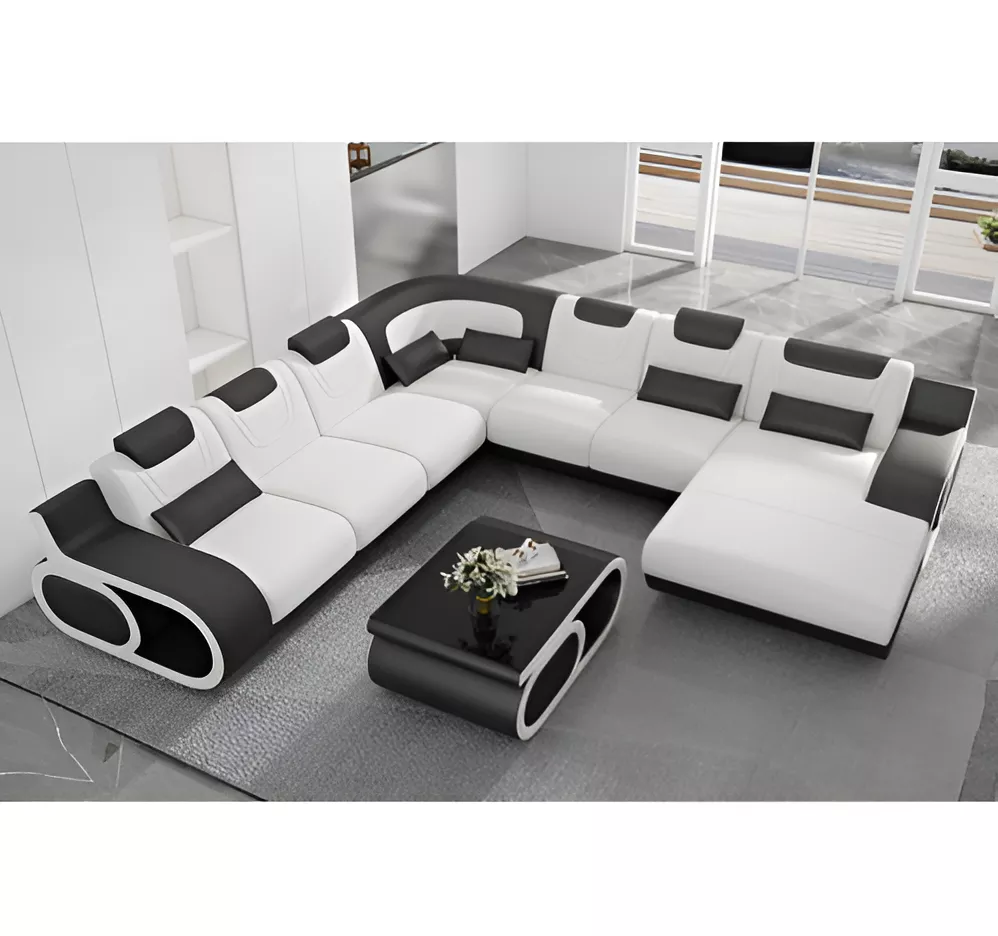 L-Shape Sectional Leather Sofa