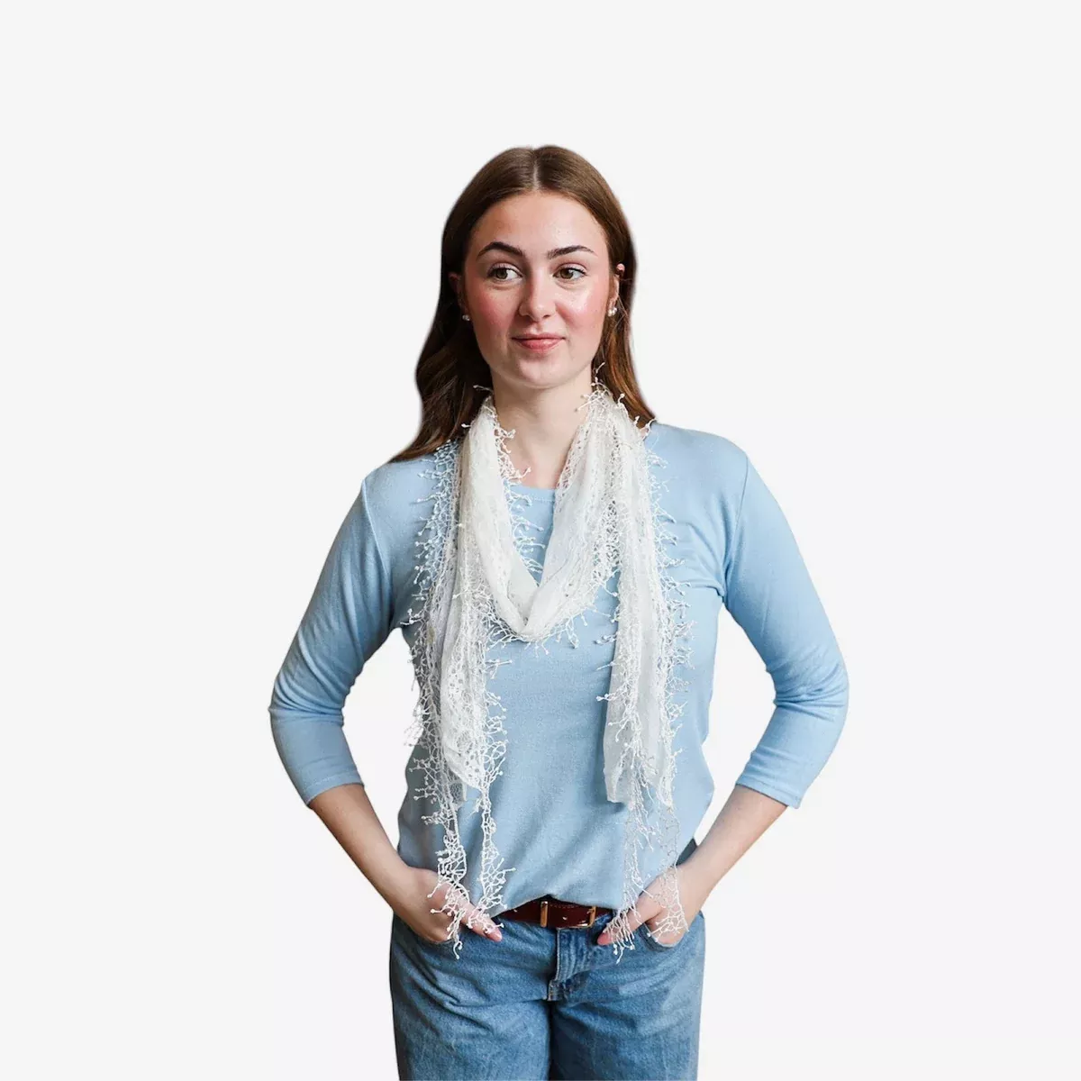 Lacy Scarf With Drops