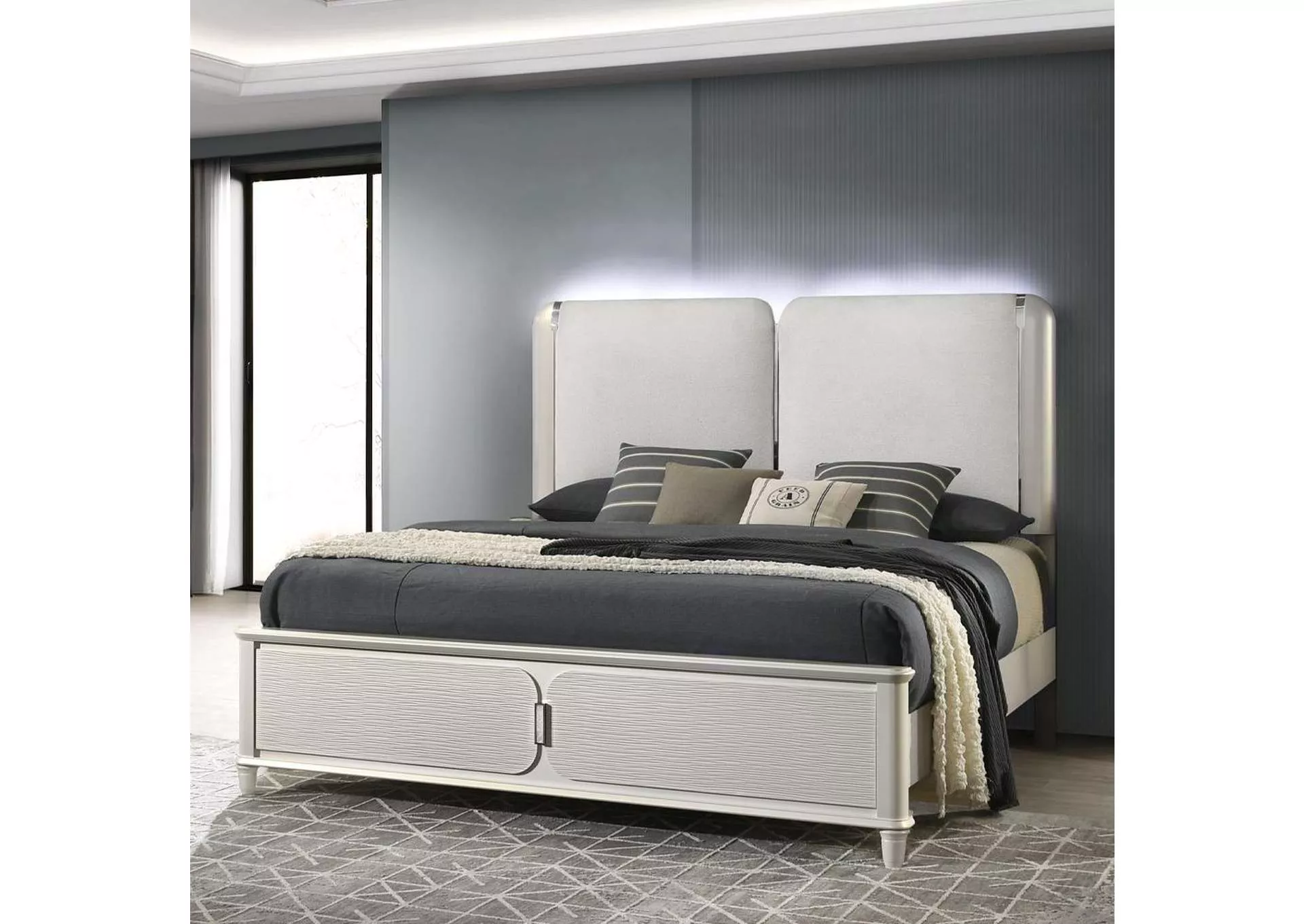 Laveda Eastern King Bed with Led