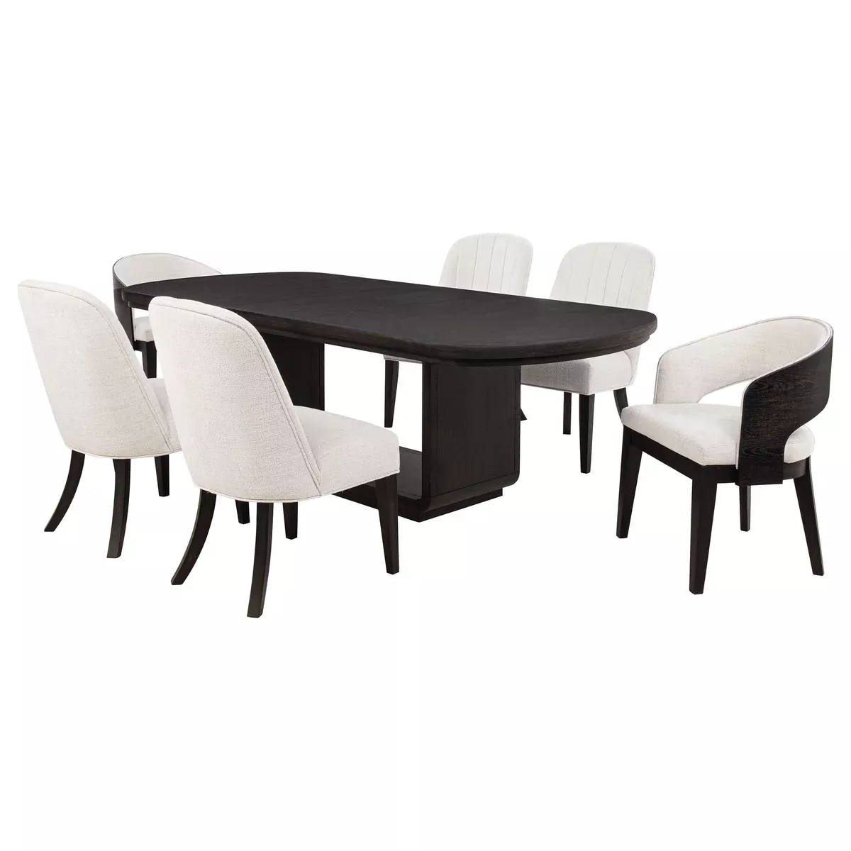 Leandro 7-piece Rectangular Dining Table Set Burnished Black