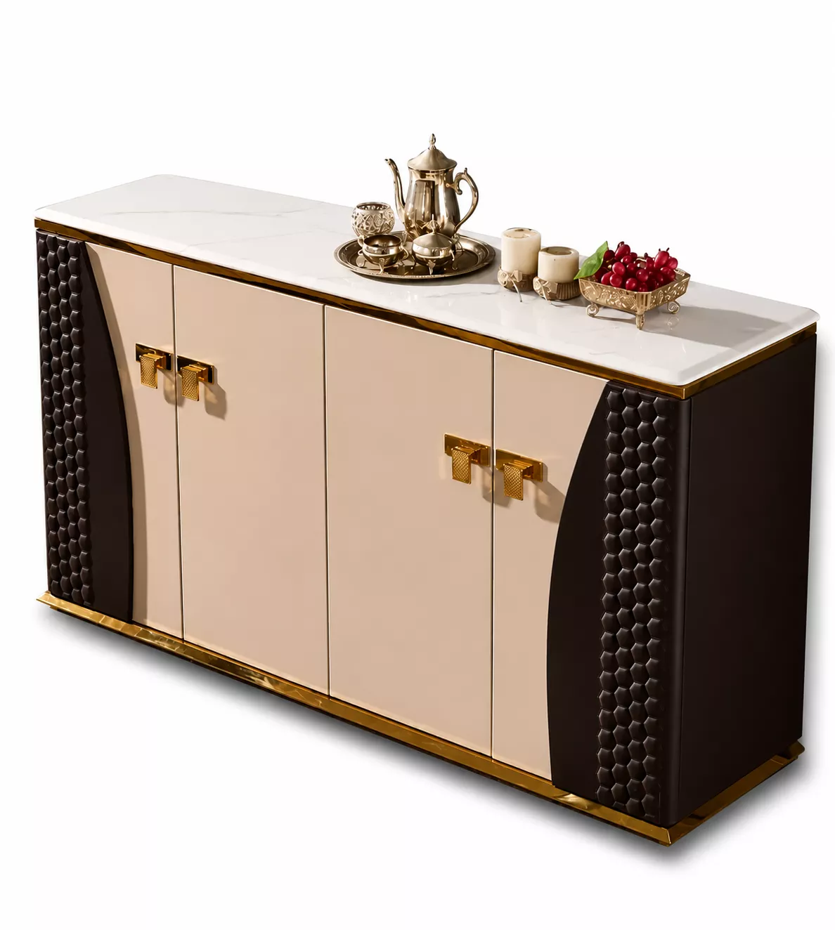 Leather Finish Dining Room Buffet Table