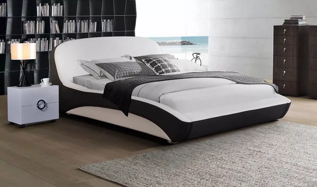 Leather Modern Platform Bed