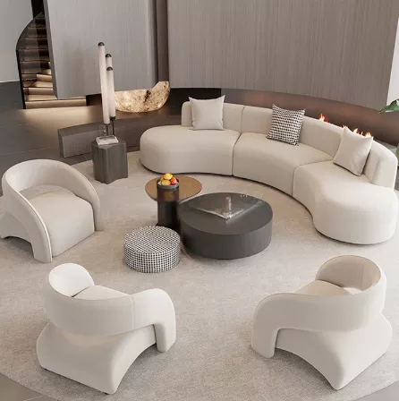 Leather Upholstery Sectional Sofa Set