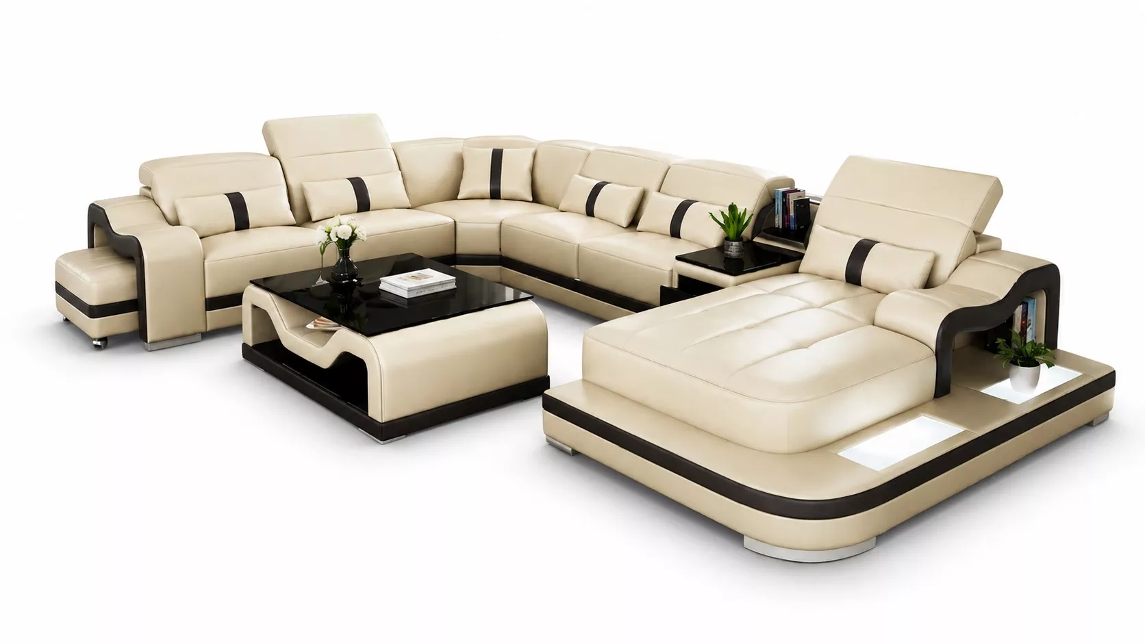 LED Leather Sectional Couch Designs