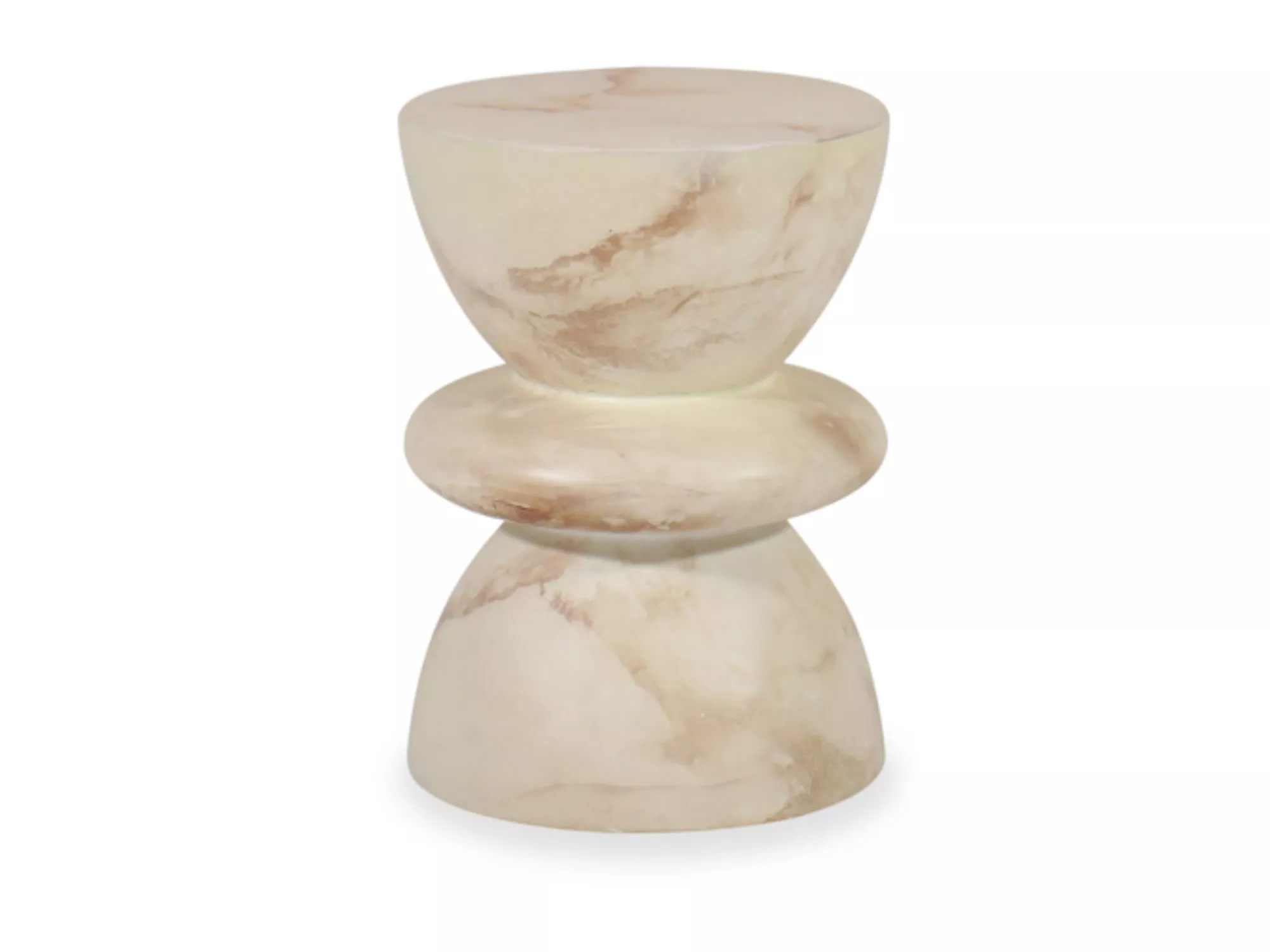 Leva Travertine Patio Accent Table