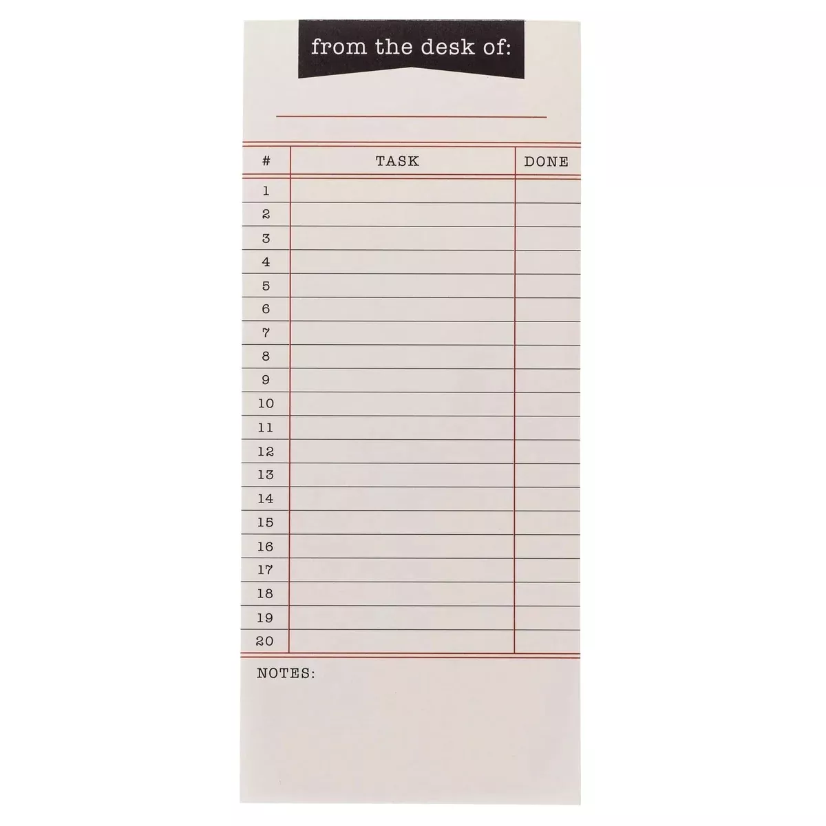 Library Card Notepad