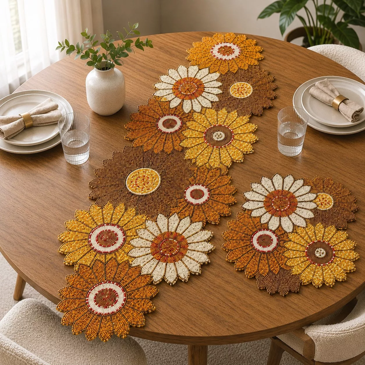 Light & Pro Decorative Beaded Table Runner