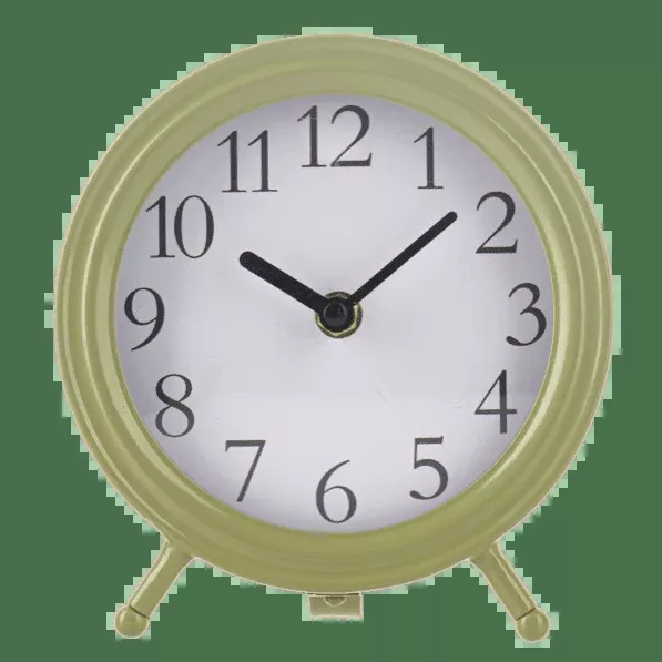 Lime Green Round Embossed Edge Desk Clock